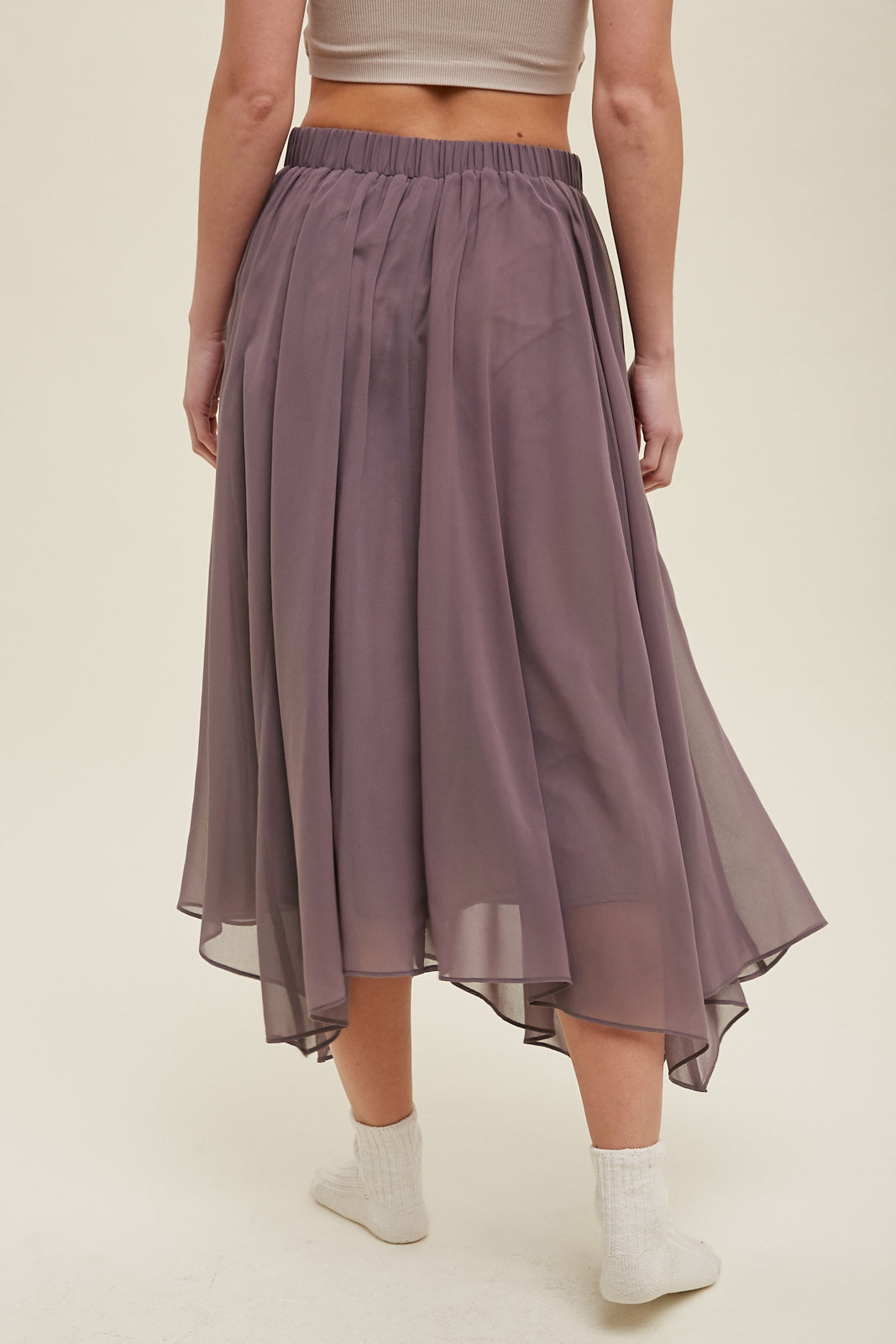 Wishlist® Chiffon Handkerchief Midi Skirt Lined