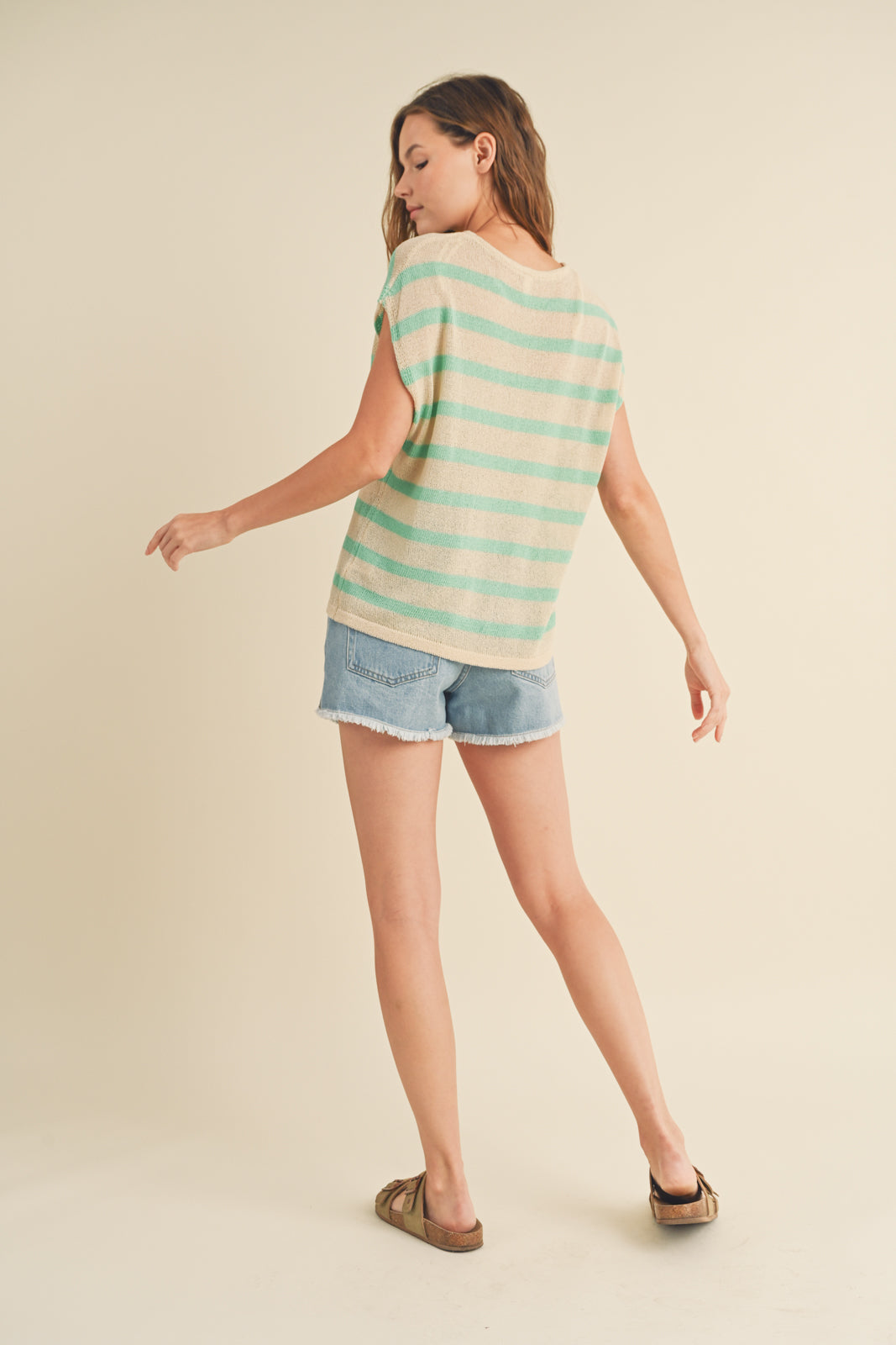 Counting The Daze Relaxed Muscle Sweater- Mint