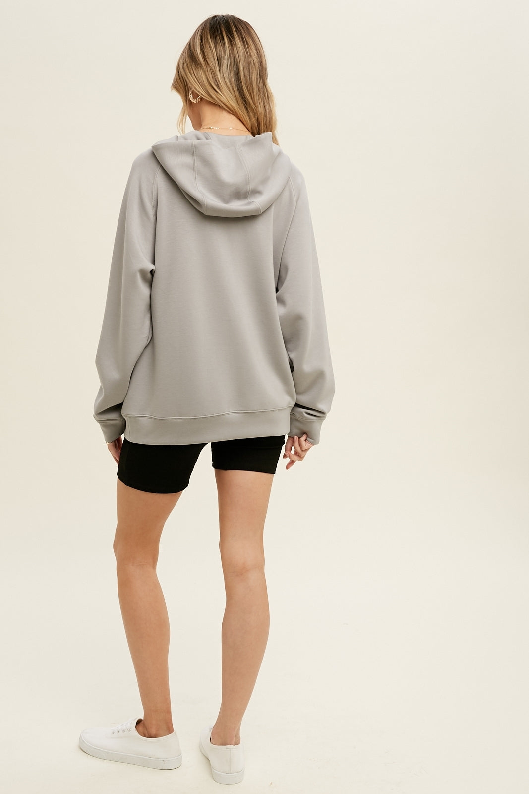 Wishlist® Soft touch Casual Knit Hoodie- Stone