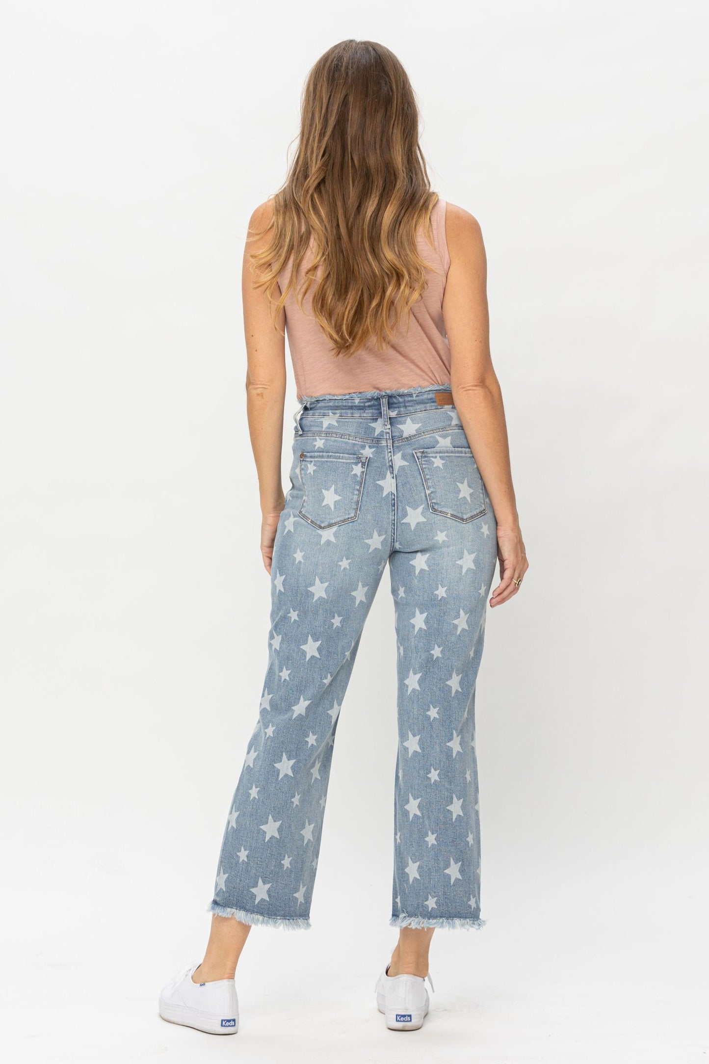 Judy Blue® High Waisted Star Print Cropped Jeans