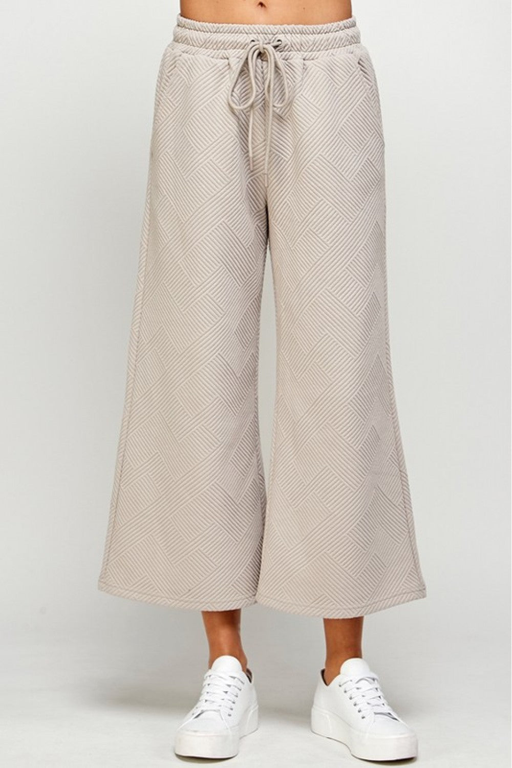 Staying Neutral Textured Wide Leg Bottoms