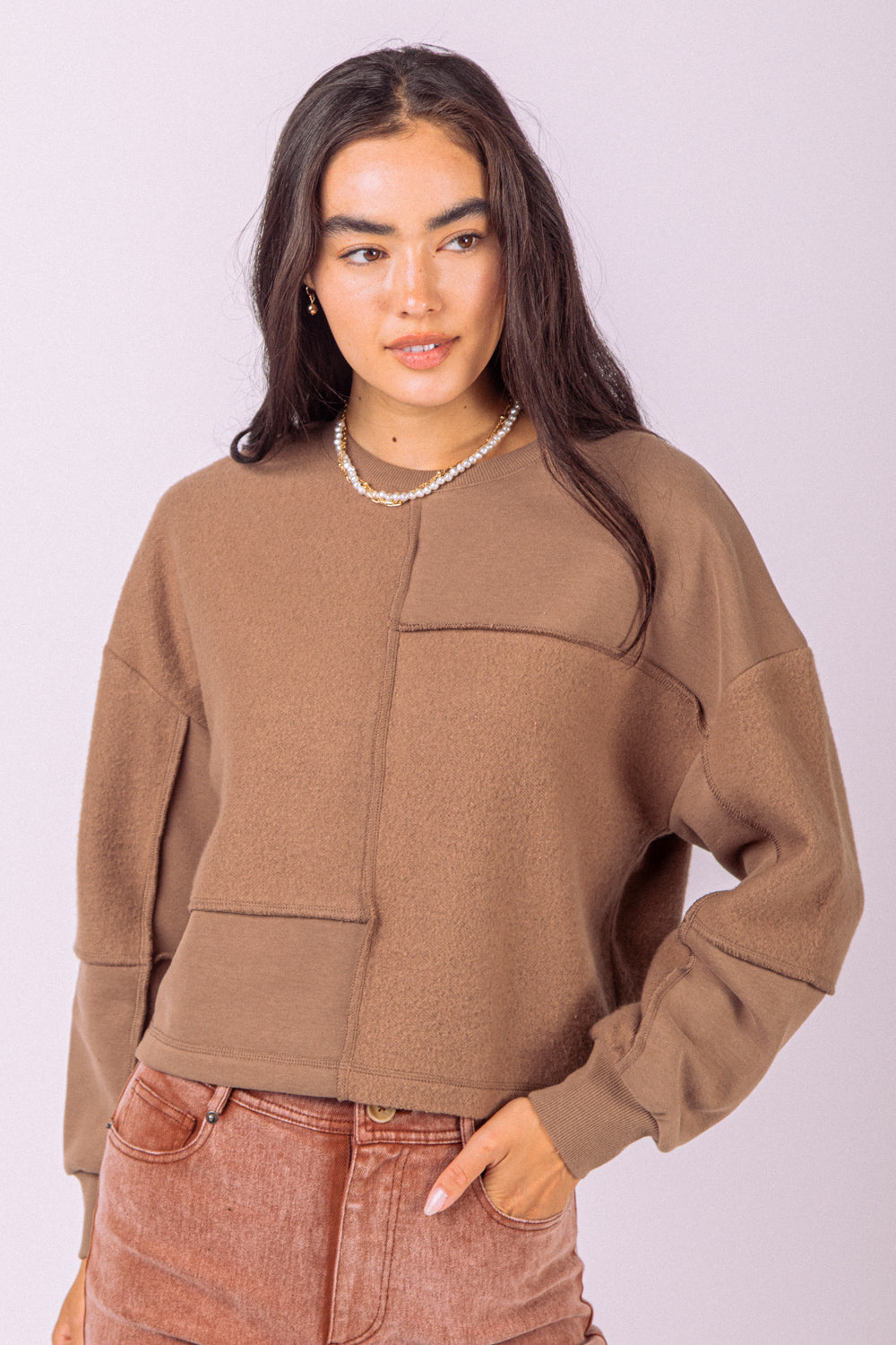 Soft Fleece Brushed French Terry Top In 4 colors