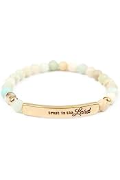 Inspiring Natural Beaded Bracelets- Trust In The Lord & Blessed