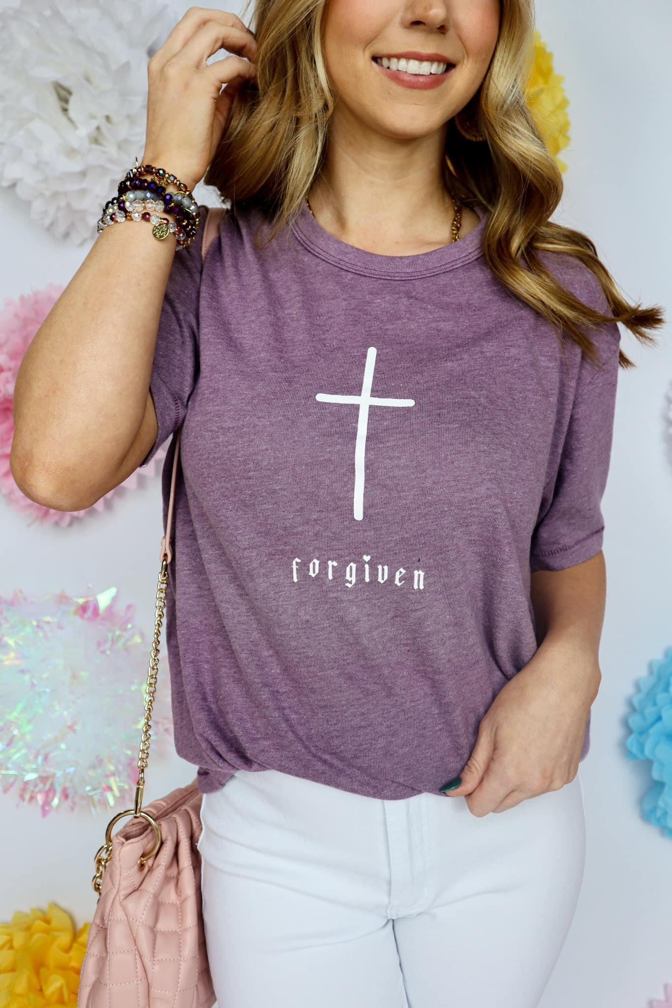 Southern Bliss® Forgiven T-Shirt- Purple