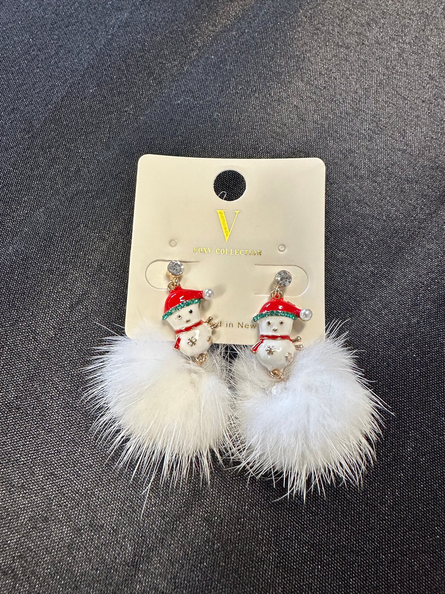 PomPom Snowman Earrings