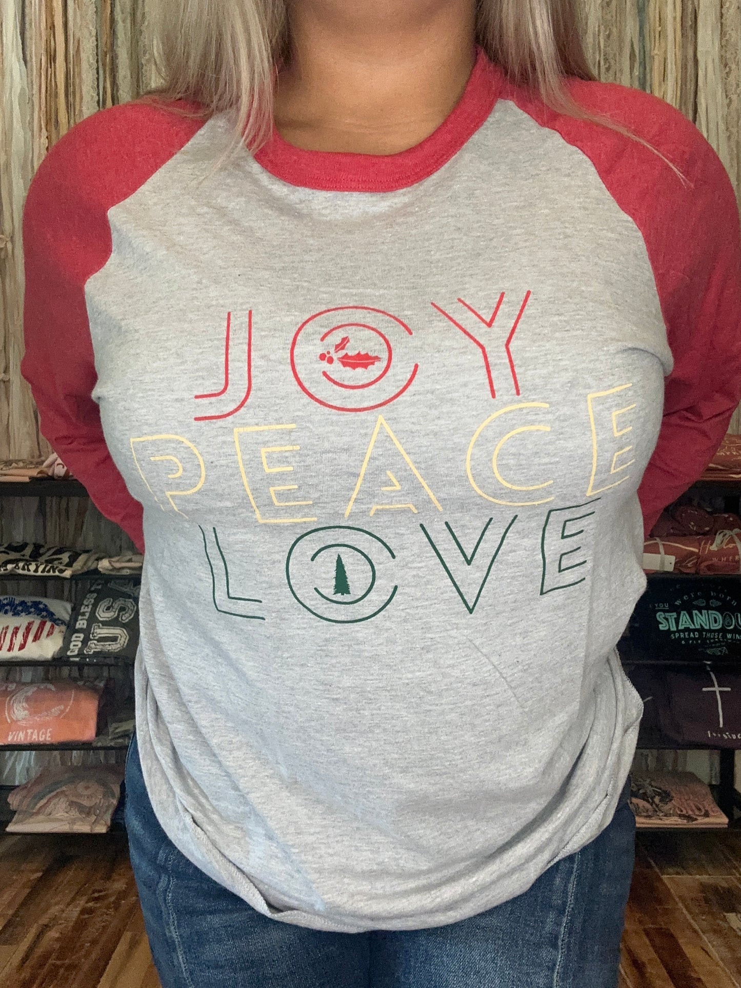 Joy, Peace, Love LS Tee