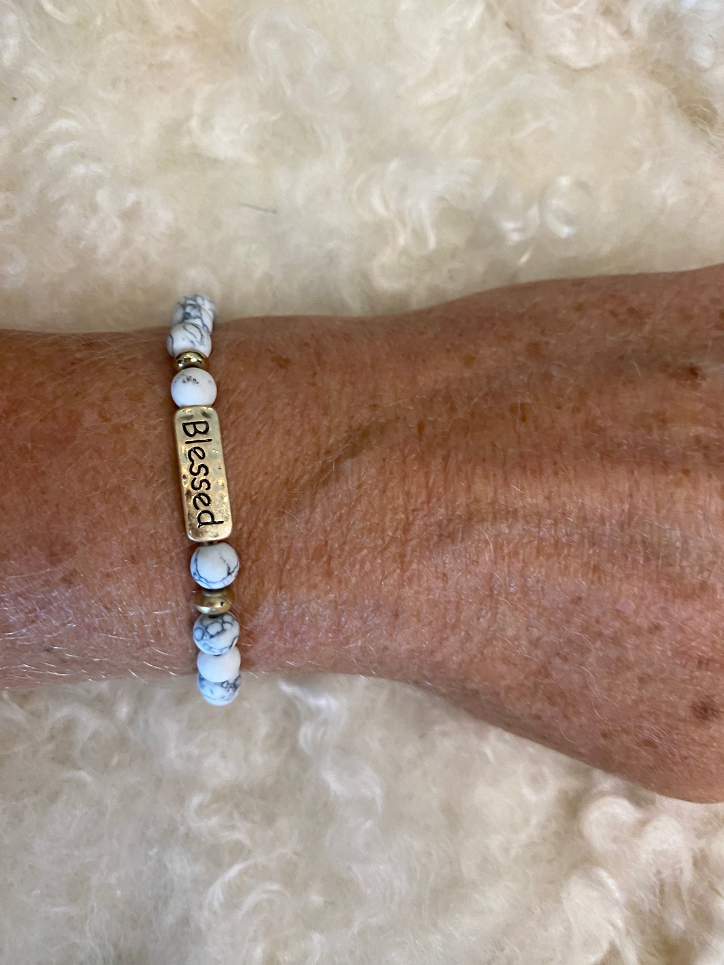 Inspiring Natural Beaded Bracelets- Trust In The Lord & Blessed