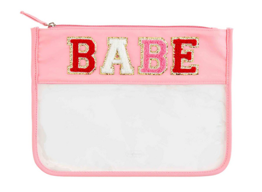 "BABE" Clear Patch Toiletries bag