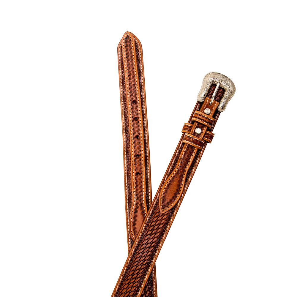 Myra- Vandal Hand Tooled Leather Belt- Brown