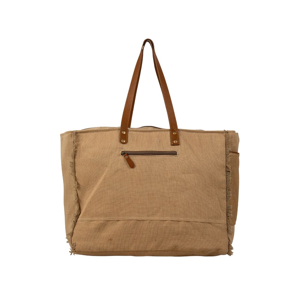 Myra- Tazzie Floral Weekender Bag- Canvas & Leather