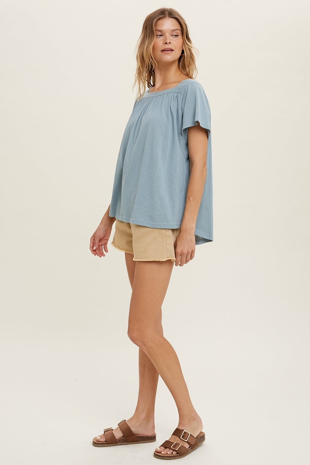 Wishlist® Square neck knit top with tie back
