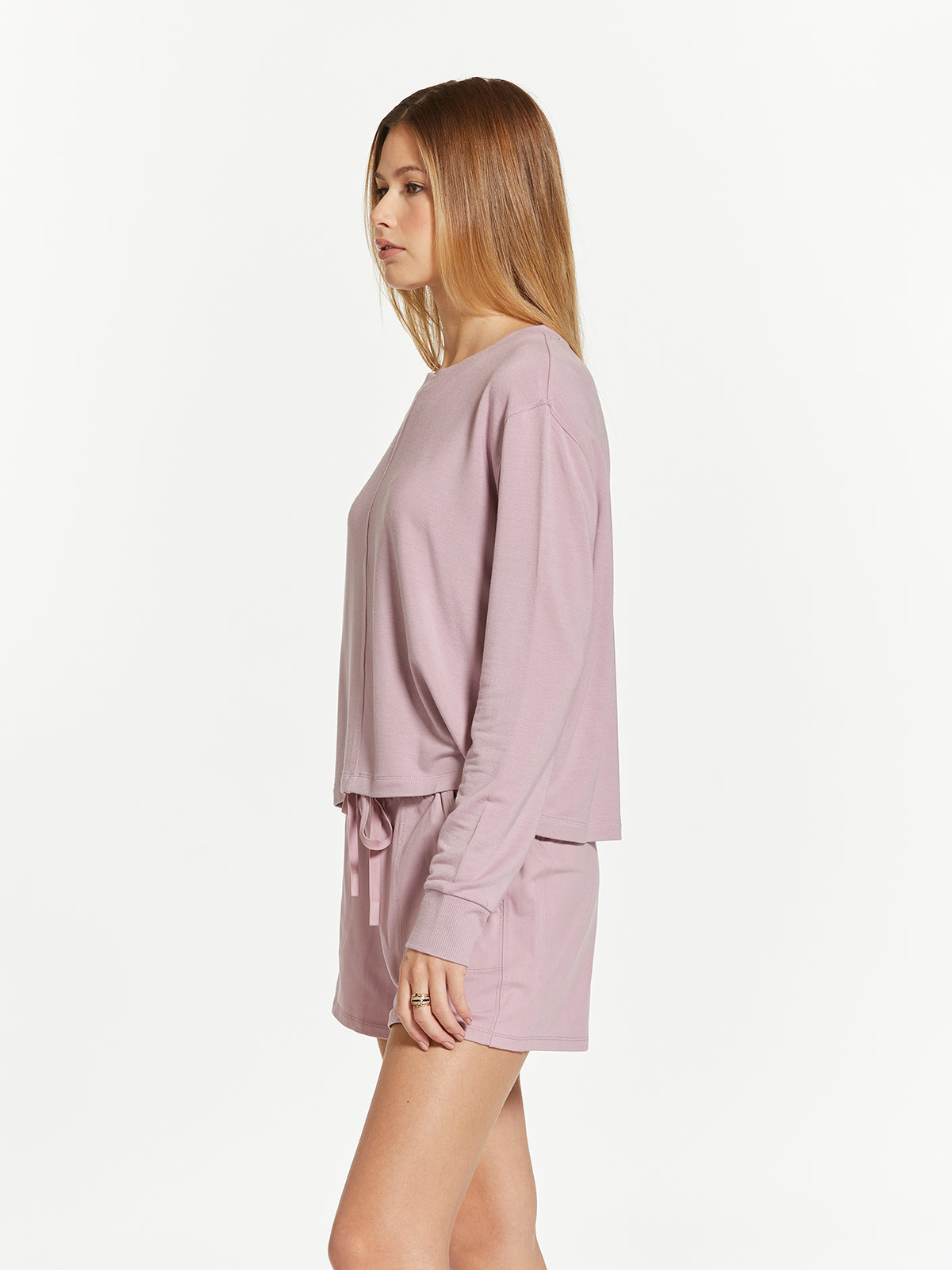 Thread & Supply® Haisley Long Sleeve Soft Top in Violet Rose Color