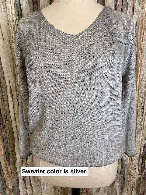 Marisima® Light weight sweater with silver accents