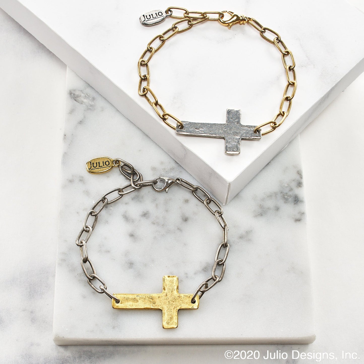 Julio Designs® Cross Chain Bracelet in Gold and Silver
