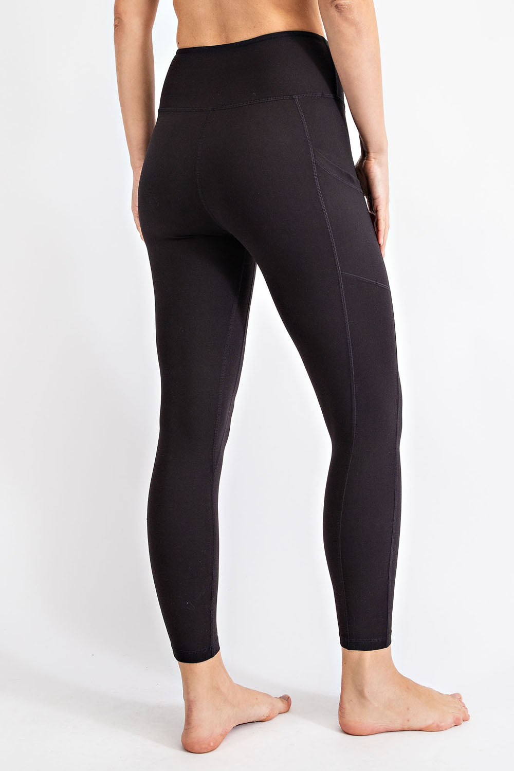 Rae Mode® U Crotch, Full Length Leggings with Pockets- Black