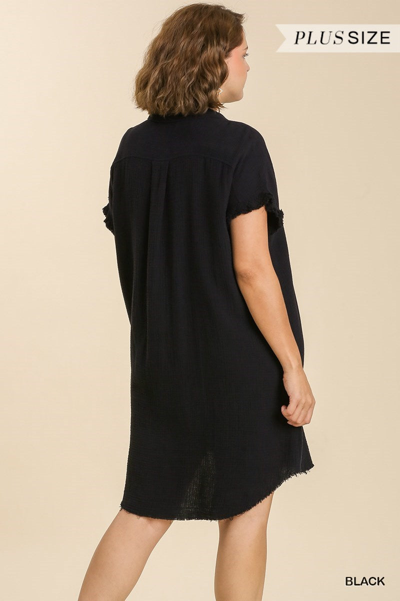 UMGEE® Short Sleeve Shirt Dress (Plus)