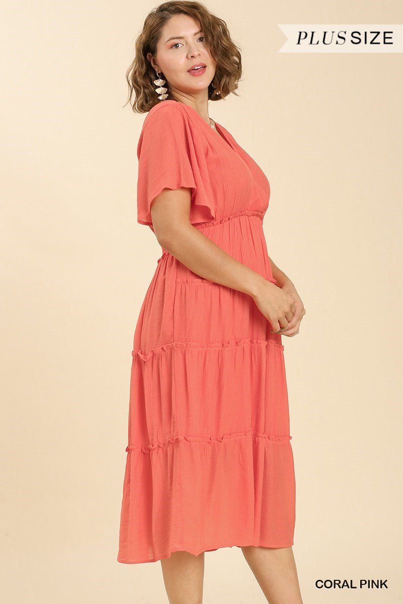 UMGEE® Smocked Tiered Maxi Dress (Plus)