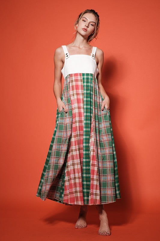 Multi Color Plaid Maxi Dress